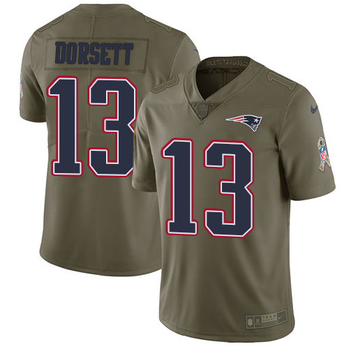 Nike Patriots #13 Phillip Dorsett Olive Men's Stitched NFL Limited Salute To Service Jersey